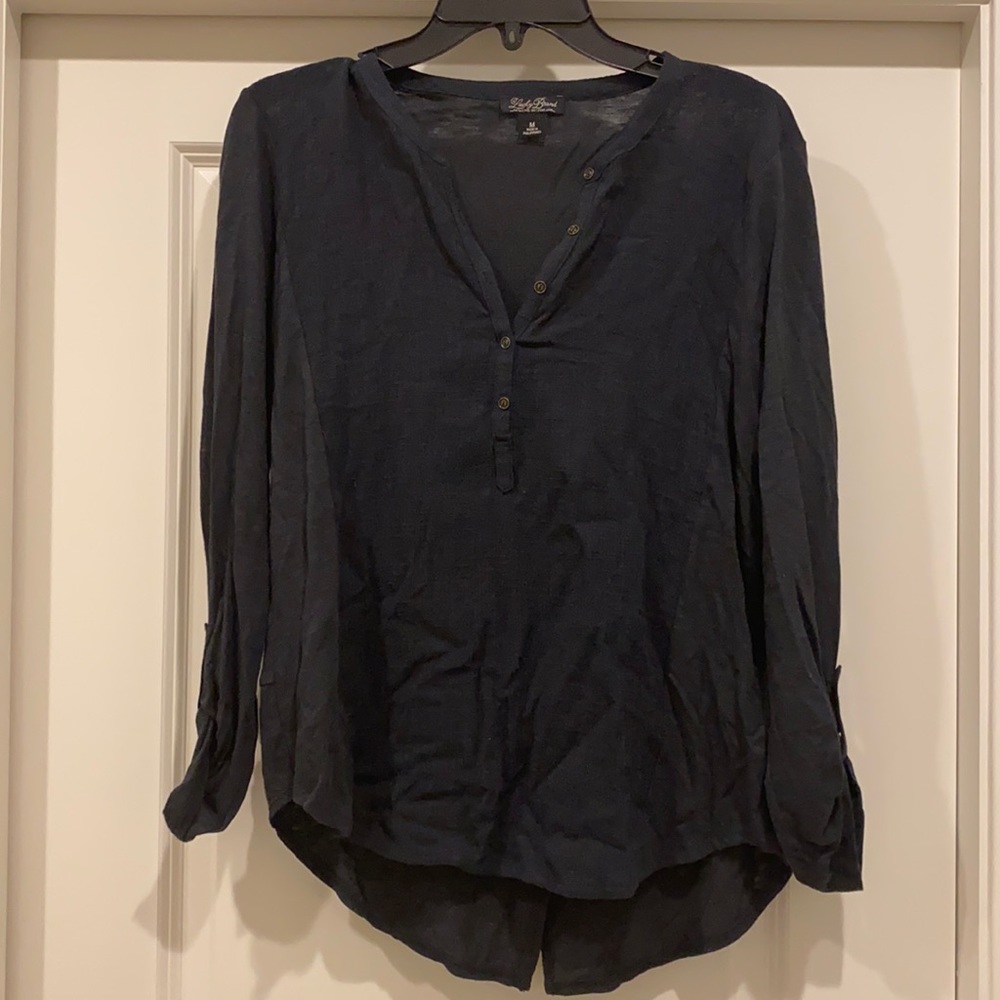 Lucky Brand Navy ¾ Sleeve